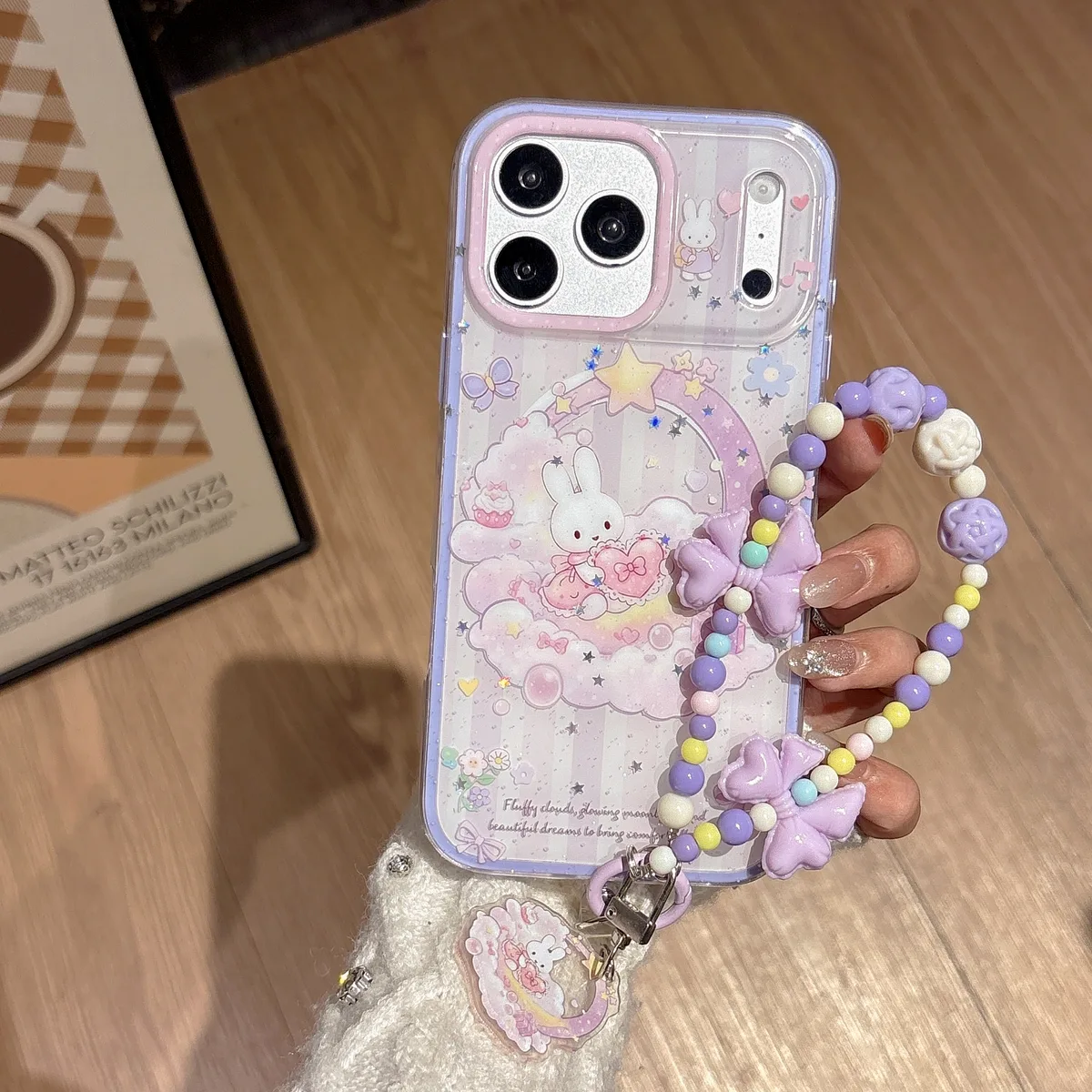 Miffy Kawaii 3D Magnetic Phone Case with Beaded Strap for iPhone 17 16 15 14 13 Pro Max — MagSafe